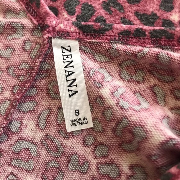 Zenana Maxi boho elegant French Terry Dress, S,M,L,XL, Cranberry Leopard - Picture 3 of 4